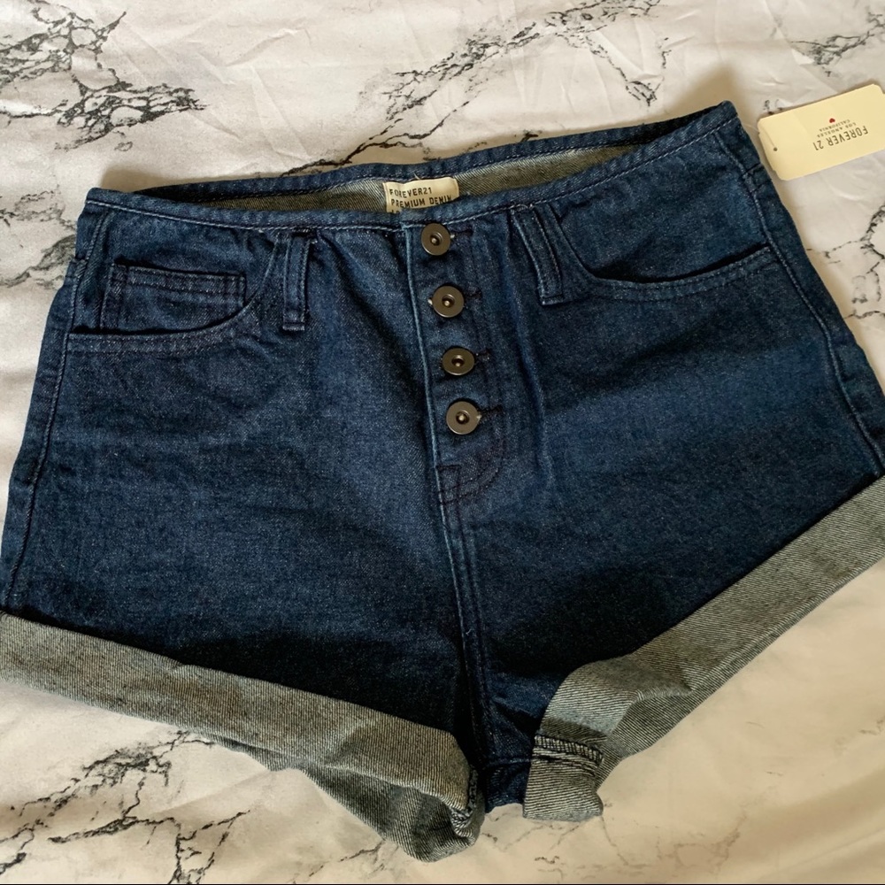 NWT Forever 21 High Waist Denim Shorts